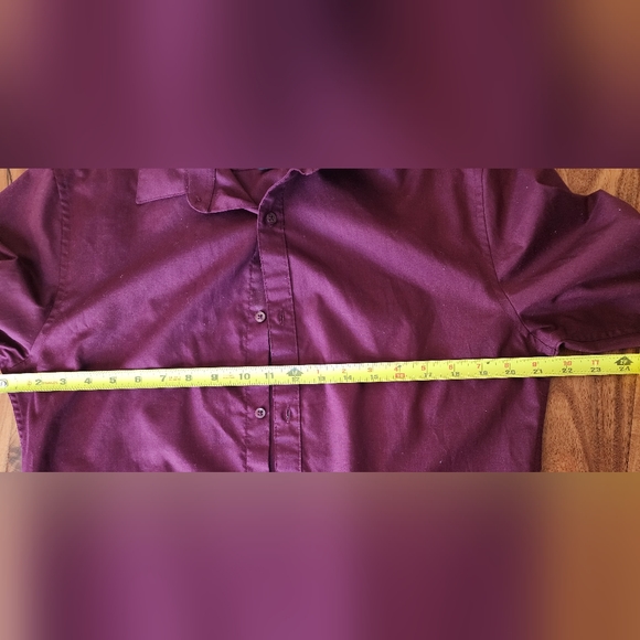 2 H&M Mens Medium Easy Iron Gray/Wine Long Sleeve Spread Collar Shirt bundle - Picture 8 of 10